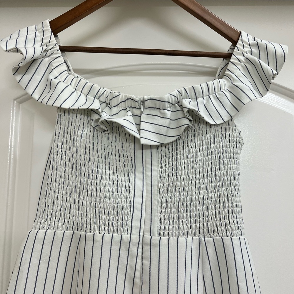 English Factory Off the Shoulder Ruffled Striped Jumpsuit - Picture 8 of 11